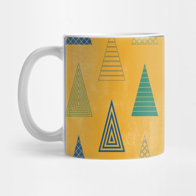 Gold Minimal Christmas Trees by Carolina Díaz